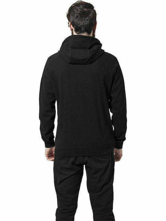 Urban Classics TB1130 Men's Sweatshirt Jacket with Hood and Pockets Black