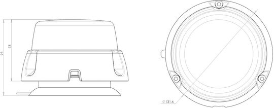 WAS Car Beacon LED 12 / 24V Waterproof with Red Lighting