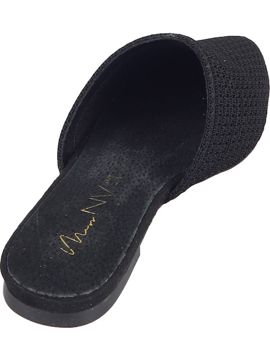 Flach Mules in Schwarz Farbe