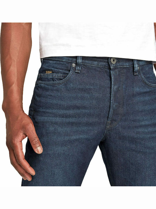 A Staq Ανδρικό Παντελόνι Τζιν με Slim Straight Εφαρμογή Μπλε