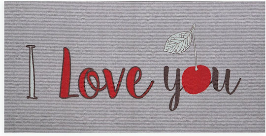 Nef-Nef Homeware Cherry Love Kitchen Mat Runner Grey / Green 70x140εκ.
