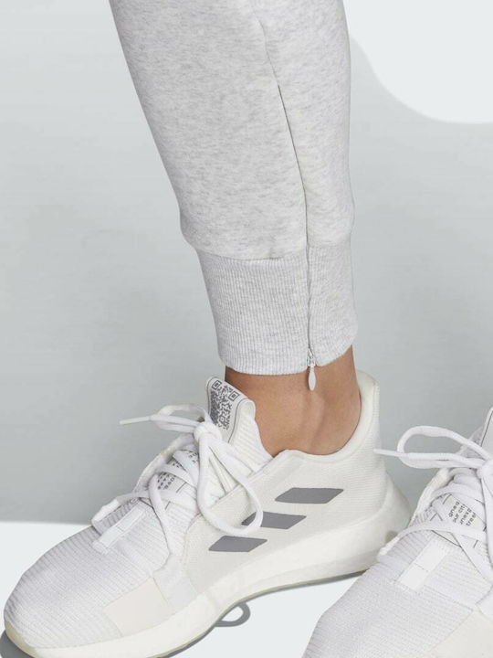 High Waist Sweatpants Jogger Fleece Gray