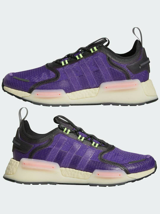 Nmd_V3 Мъжки Сникърси Активно Лилаво / Основно Черно / Сигнално Зелено
