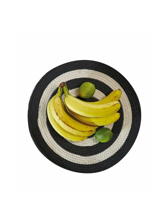 Kentia Placemats Rotund Tesatura Negru 38cm 1buc