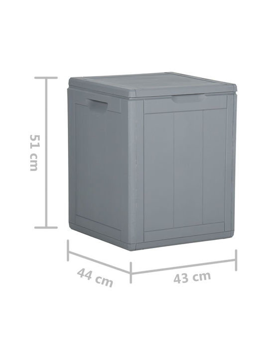 vidaXL Outdoor Storage Box 90lt Gray L43xW44xH51cm
