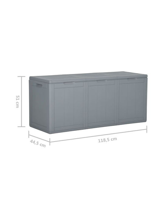 vidaXL Outdoor Storage Box 270lt Gray L118.5xW44.5xH51cm