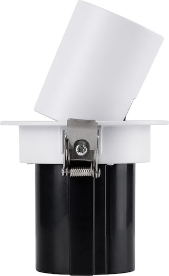 GloboStar Virgo-S Μονό LED Θερμό Λευκό Σποτ σε Λευκό Χρώμα