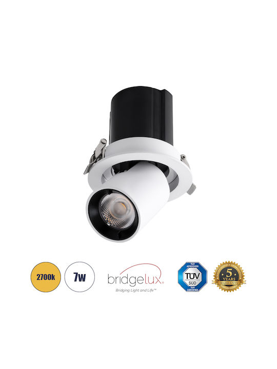GloboStar Virgo-S Μονό LED Θερμό Λευκό Σποτ σε Λευκό Χρώμα