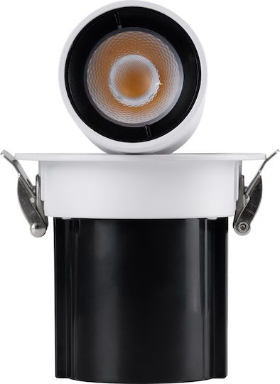 GloboStar Virgo-S Μονό LED Θερμό Λευκό Σποτ σε Λευκό Χρώμα