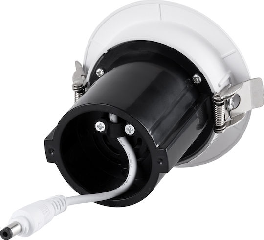 GloboStar Virgo-S Μονό LED Θερμό Λευκό Σποτ σε Λευκό Χρώμα