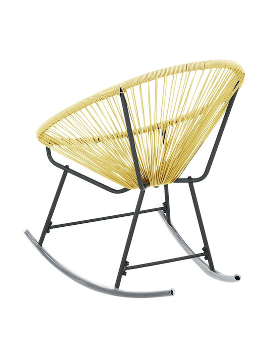 Κουνιστή Καρέκλα Rattan Μπέζ 69x79x82εκ.