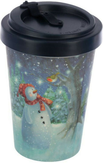 Puckator Christmas Mug Wooden Blue Disposable