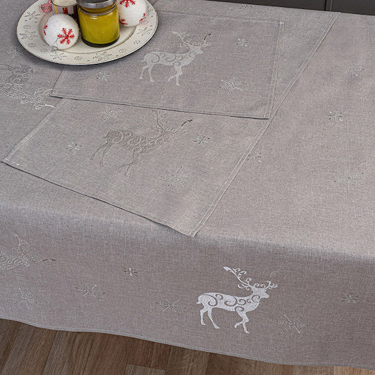 Palamaiki CD04 Christmas Tablecloth Fabric Gray L220xW140cm.