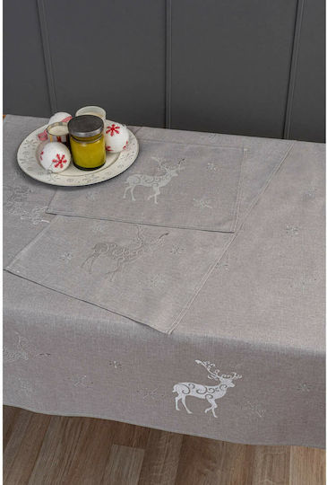 Palamaiki CD04 Christmas Tablecloth Fabric Gray L220xW140cm.