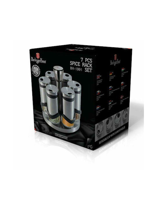 Berlinger Haus Inox Tabletop Rotating Spice Rack Silver 7pcs