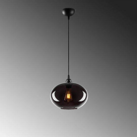 Opviq Smoked Adjustable Pendant Light Black with Socket E27 27x27x120cm