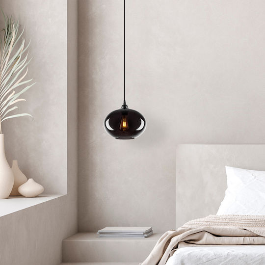 Opviq Smoked Pendant Light Black 27x27x120cm