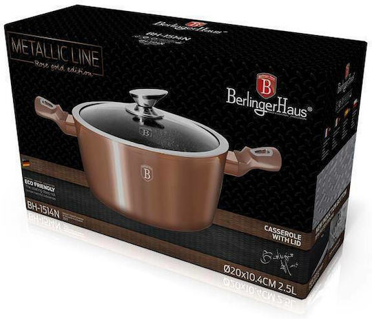 Berlinger Haus Metallic Line Дълбока Тенджера от Алуминий 2.5лт / 20см Rose Gold