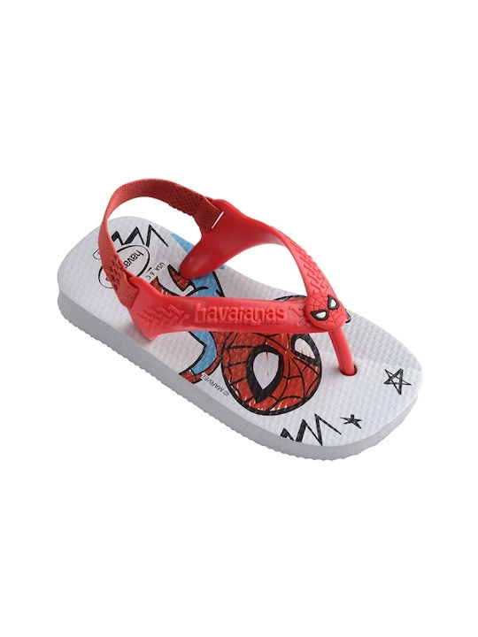 Kids' Flip Flops Spider-Man White