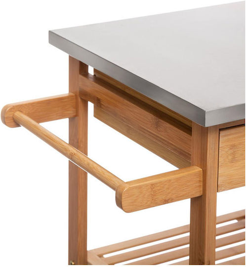 5Five Τρόλεϊ Κουζίνας Ξύλινο 8 Θέσεων Καφέ 76x37x86cm