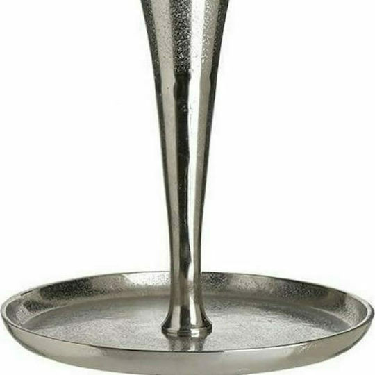 Inart Μεταλλική Εταζέρα 2 Ορόφων Ασημί Ø40xY65cm Inart Μεταλλική Εταζέρα 2 Ορόφων Ασημί Ø40xY65cm