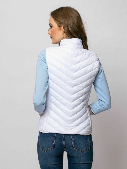 Heavy Tools Women's Short Puffer Jacket for Winter White