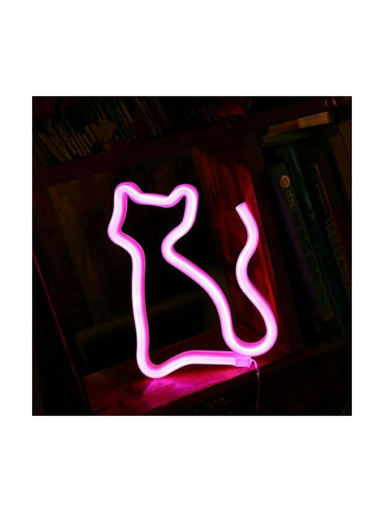 Led Kids Decorative Lamp Kitten Pink 16.5x23.5cm