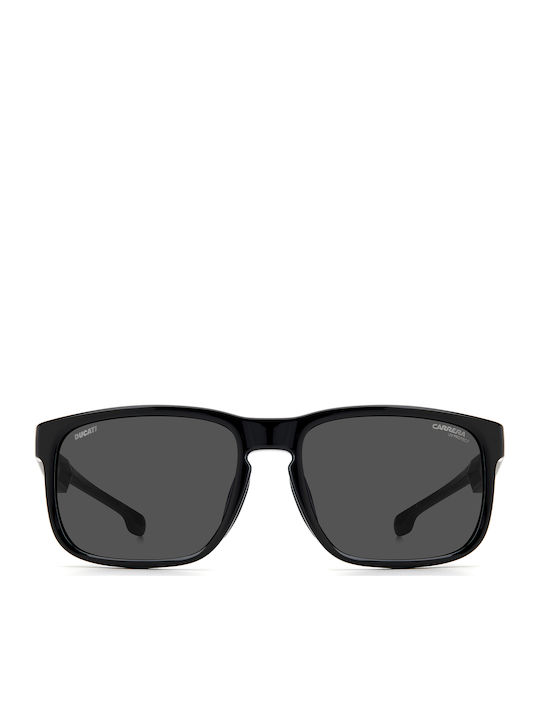 Carrera Unisex Sunglasses with Black Horn-Rimmed Frame and Grey Lens 001/S 807/IR