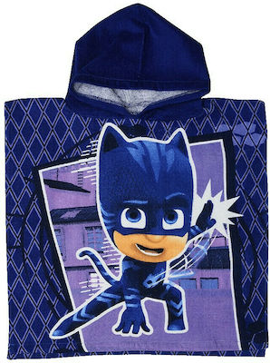 Stamion Poncho de plajă pentru copii PJ Masks Albastru 100 x 50cm.