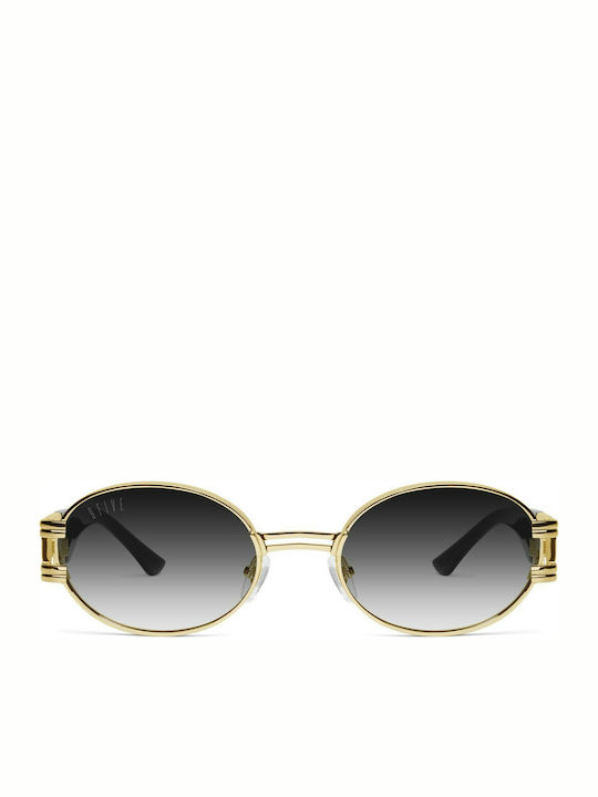 9Five St. James Sunglasses with Gold Metal Frame and Black Gradient Lenses