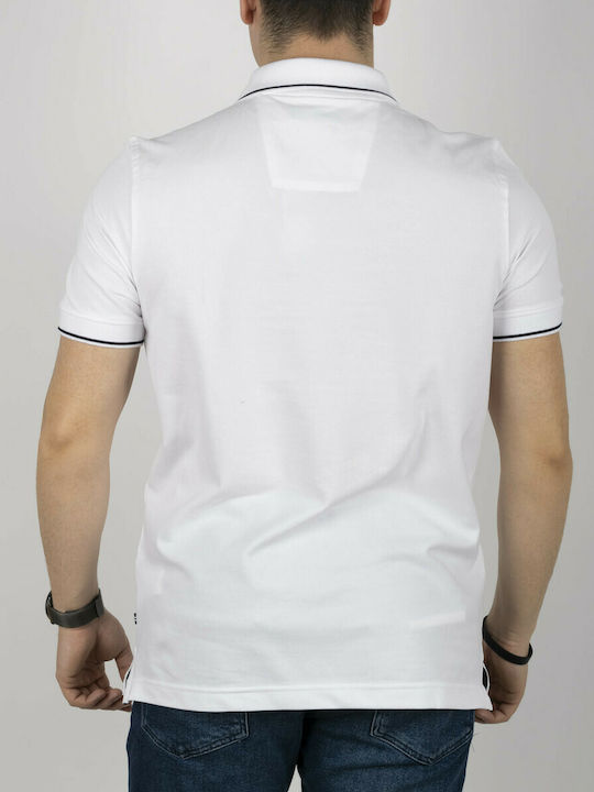 Nautica Κεντημεο Logo Εμπρος Slim Men's Short Sleeve Blouse Polo White