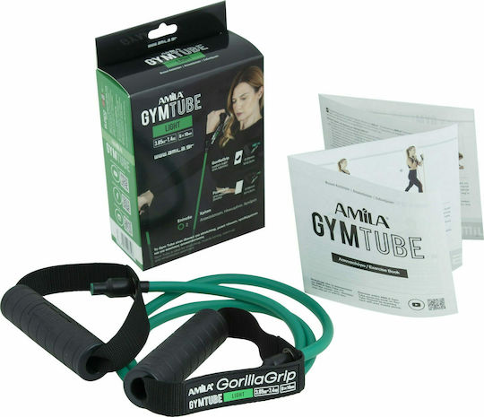 AMILA Gorilla Grip Gymtube Light with Handles Green 1.4m