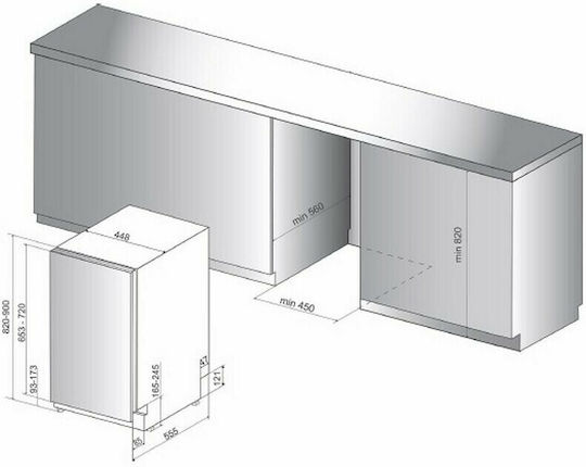 Whirlpool Vollintegrierter Geschirrspüler für 10 Gedecke B44.8xH82cm