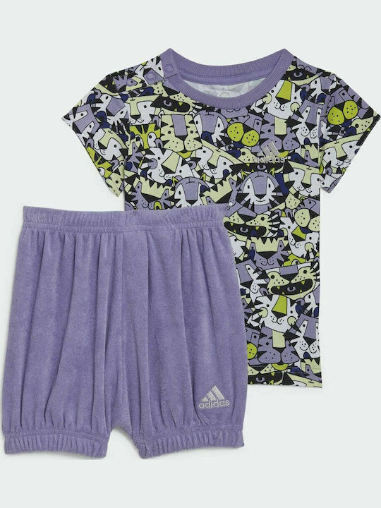 Kinder-Set mit Shorts Sommer 2Stück Lila x Marimekko
