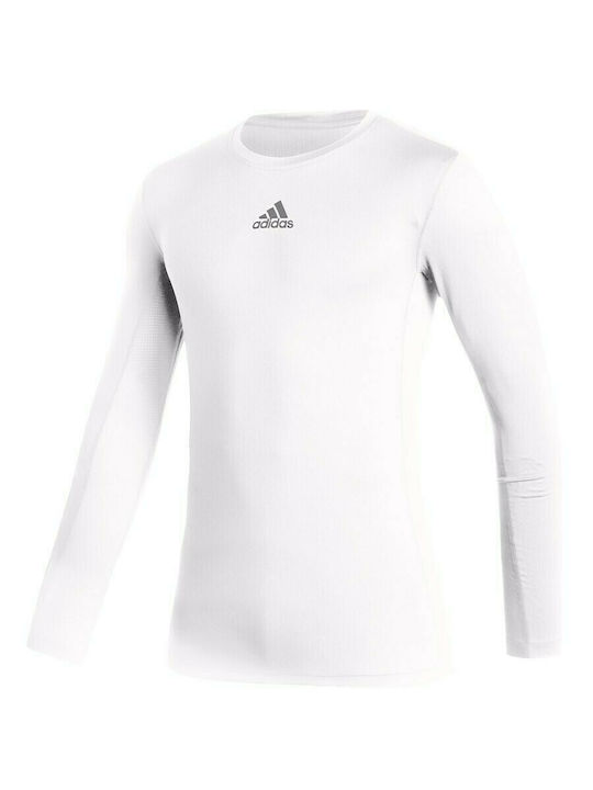 Adidas TechFit Ανδρική Ισοθερμική Μακρυμάνικη Μπλούζα Compression Λευκή
