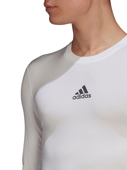 adidas TechFit Ανδρική Ισοθερμική Μακρυμάνικη Μπλούζα Compression Λευκή