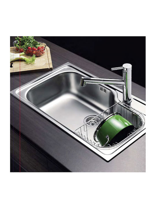 Pyramis Titan 1Β 100138201 Drop-In Sink Inox Satin W86xD50cm Silver