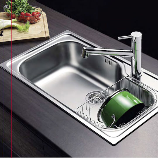 Pyramis Titan 1Β Ένθετος Νεροχύτης Inox Σατινέ Μ86xΠ50cm Ασημί