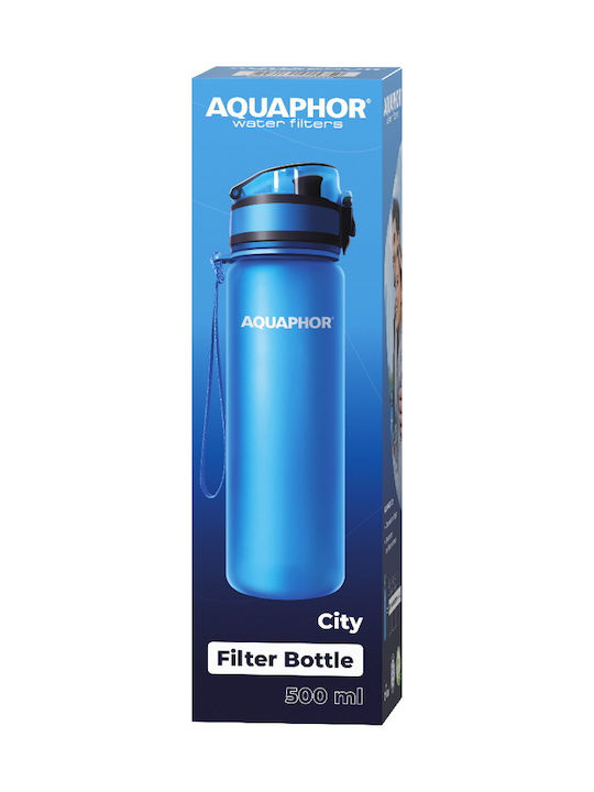 Aquaphor City Filter Bottle with Mouthpiece and Filter 500ml Blue