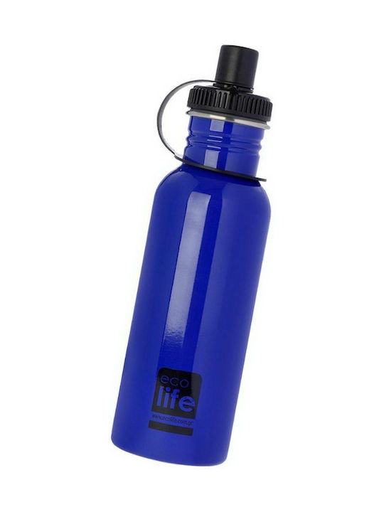 Ecolife Sport Ανοξείδωτο Παγούρι 600ml Μπλε