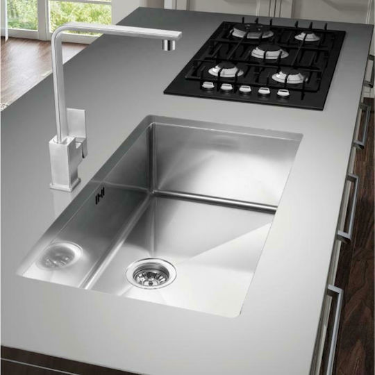 Macart Star 10 Υποκαθήμενος Inox Σατινέ Μ75xΠ43cm Ασημί