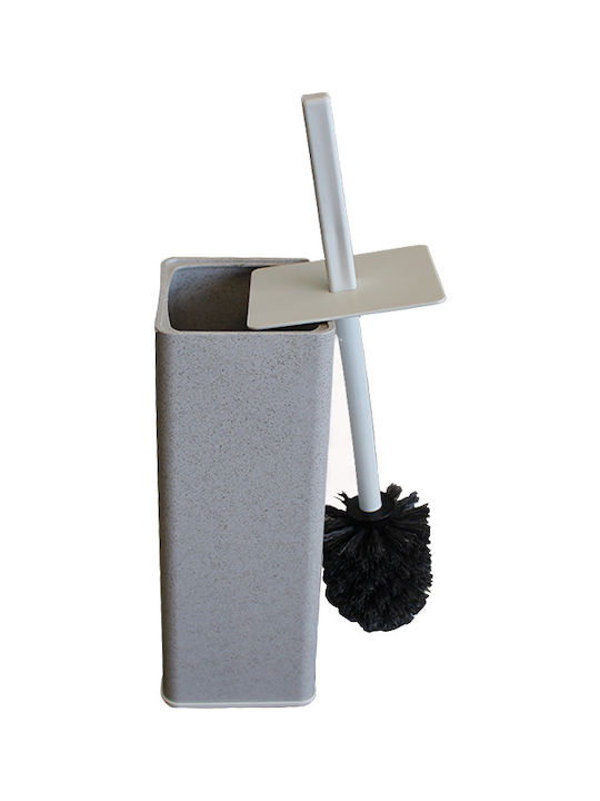 Viomes 186 Plastic Toilet Brush and Basket Set Soft Close 17lt Stone