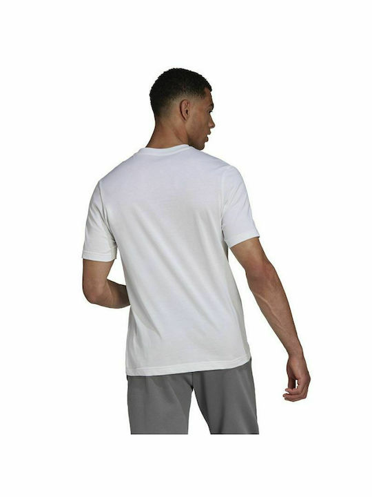 Adidas Entrada 22 Men's Athletic T-shirt Short Sleeve with V-Neck White