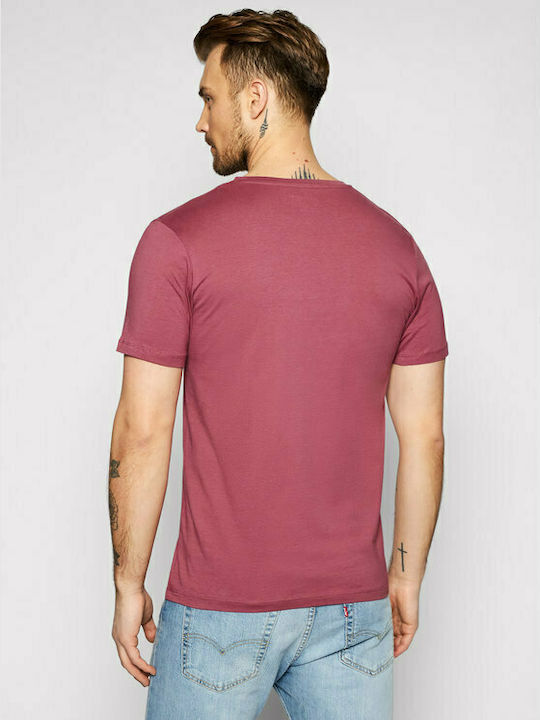 Jack & Jones Ανδρικό T-shirt Rose Pink Με Στάμπα