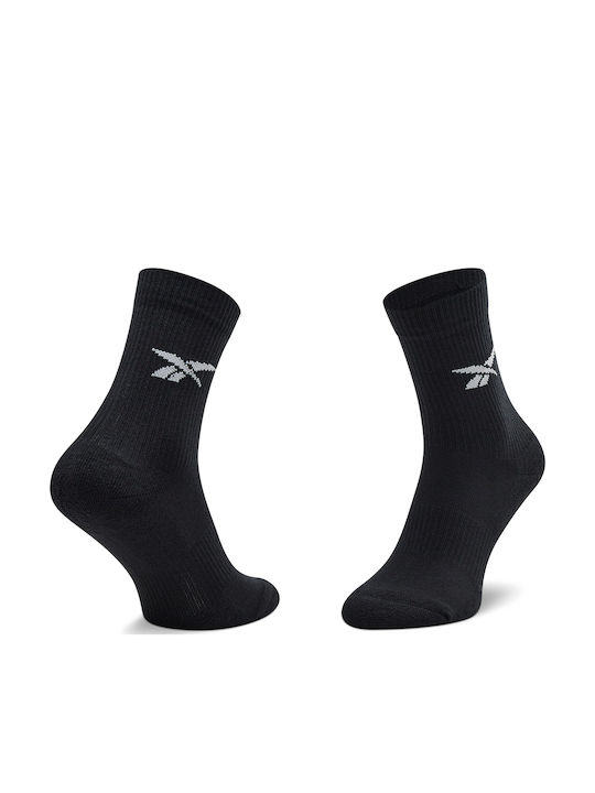 Reebok Crew Sock 3p Μπασκετικές Κάλτσες Μαύρες 3 Ζεύγη