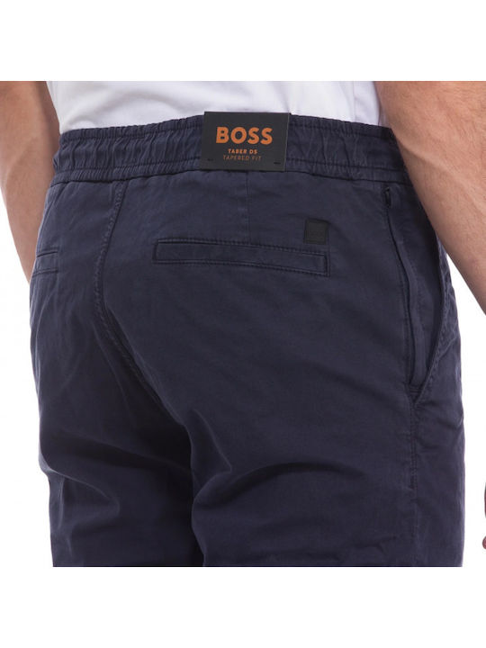 Trousers Elastic in Regular Fit Navy Blue