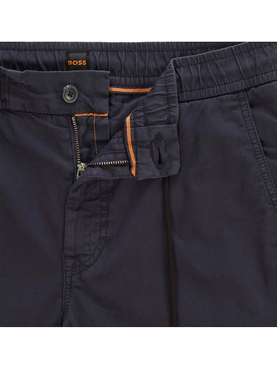 Trousers Elastic in Regular Fit Navy Blue