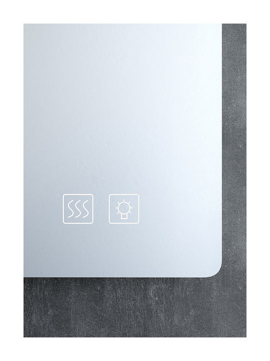 Drop Atlas 1 Ορθογώνιος Καθρέπτης Μπάνιου Led Αφής 80x70cm