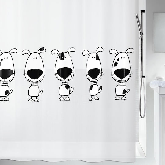 Spirella Beagle Duschvorhang Stoff 180x200cm Black White Spirella Beagle Duschvorhang Stoff 180x200cm Black White