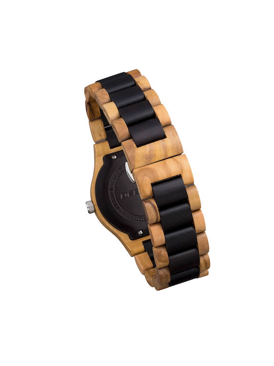 Bewell Watch with Brown Wooden Bracelet